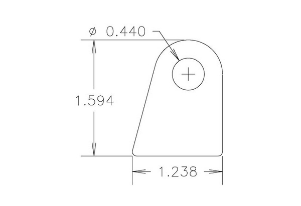 4130 1/8" THK, 7/16" HOLE, 1 1/8" HT, STRAIGHT CHASSIS TAB - QTY 20